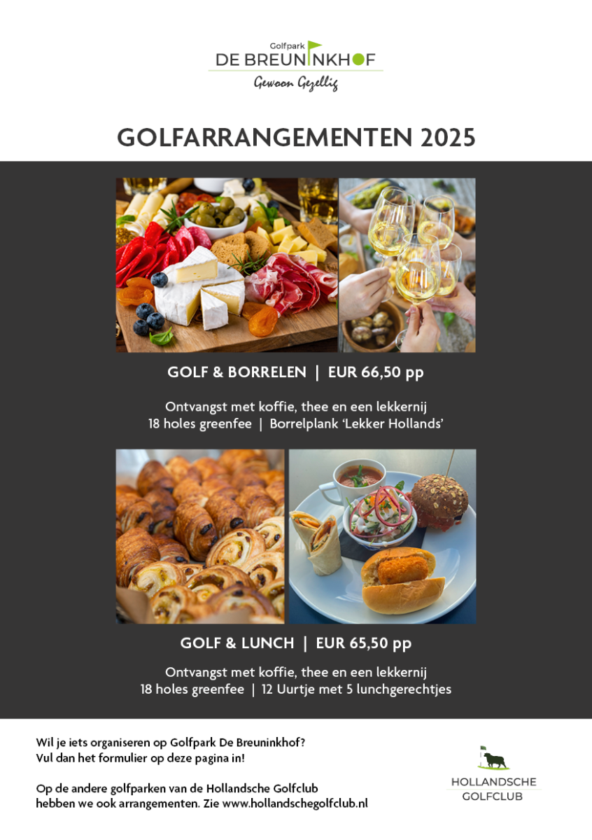 Golf, borrelen, lunchen, arrangementen